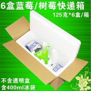藍(lán)莓6盒保溫箱3斤李子快遞專用泡沫包裝箱